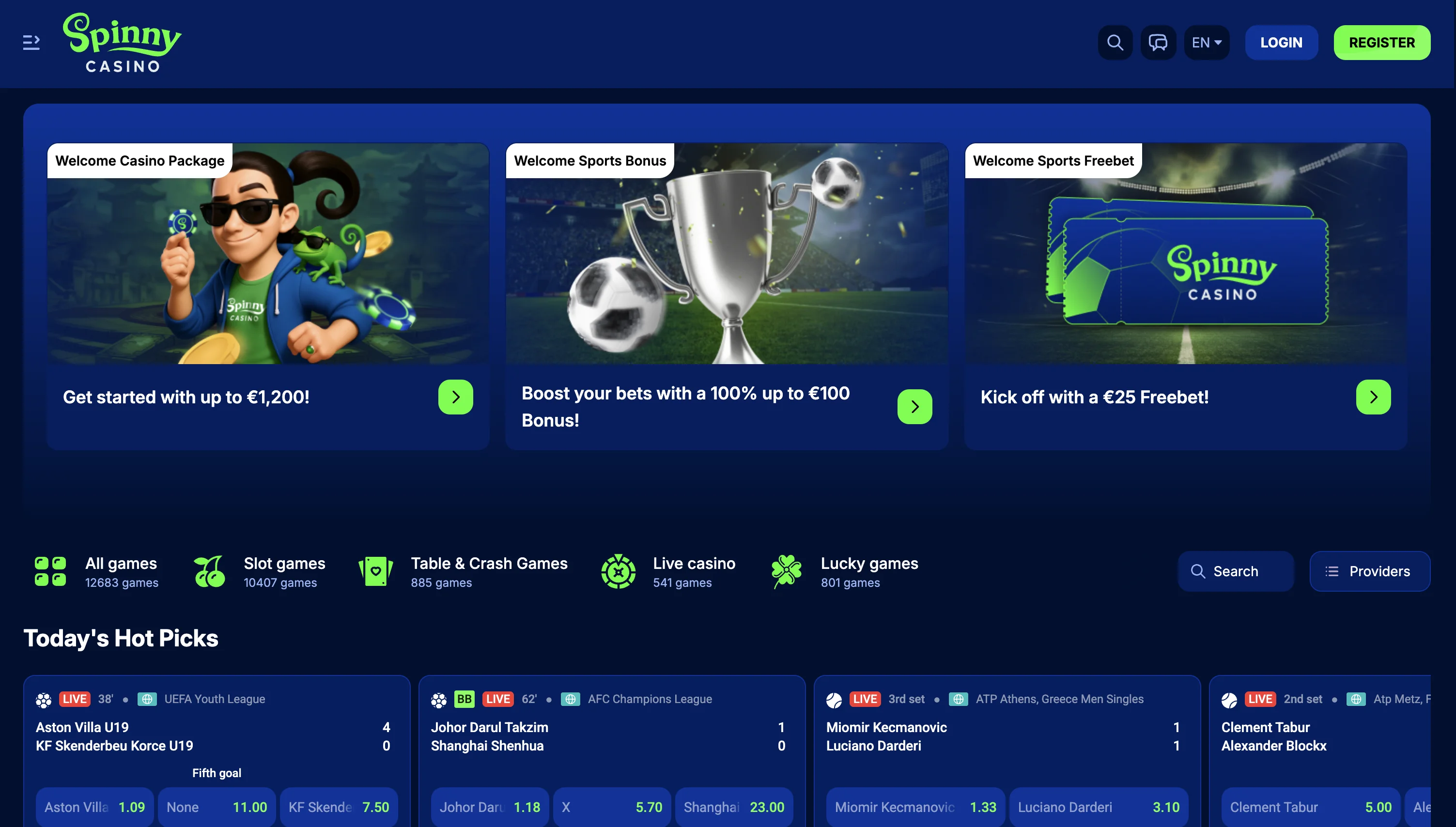 Spinny Casino Screenshot